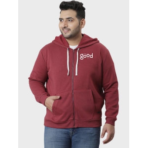 Solid Stylish Full Sleeve Hooded Casual Sweatshirt Maroon 5XL