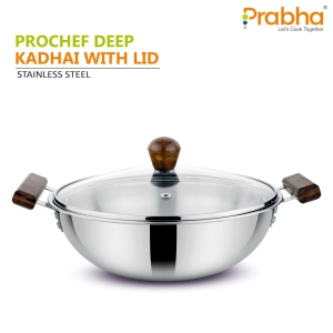 prochef-deep-kadhai-with-lid-30cm-62l