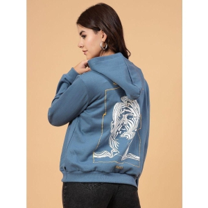 Rigo Fleece Womens Hooded Sweatshirt ( Blue ) - None