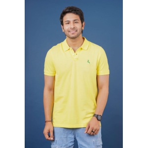 Men's Yellow Embroidery Polo T-Shirt