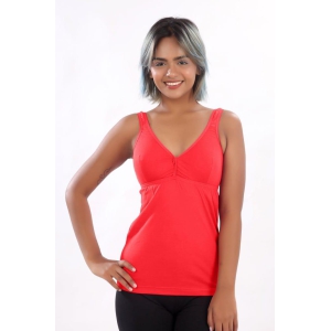 Women Hug in Touch Slip Camisole Tomato Red