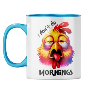 No Mornings Coffee Mug-Light Blue