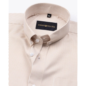 Siento Felix Orange Stripe Oxford Cotton Shirt-44 / XL