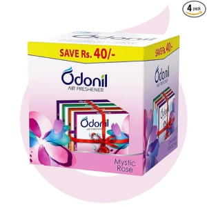 Odonil Bathroom Air Freshner Blocks Mixed Fragrances - 192g (48g*4) | Mixed Fragrances: Jasmine, Lavender, Orchid, Rose| Long Lasting Fragrance | Lasts upto 30 days
