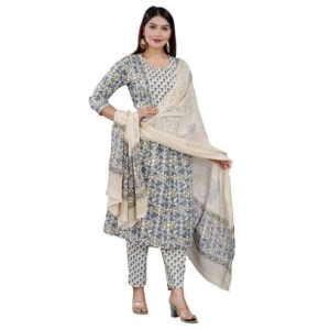 MANMAYEE  Womens Badala Work On Yoke Cotton Nyra Cut Kurti with Pant & Dupatta | Nyra Cut Kurti