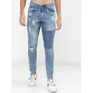 Men Tapered Fit Mid Rise Blue Jeans