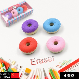 Cone /Donut/ Lolipop/ Ice cream /Eraser for Girls & Boys /Eraser for School B'Day Return Gift Party Doughnut Lollipop Ice Cream Theme Shape Erasers Pencils Set for Kids Educational Stationary kit