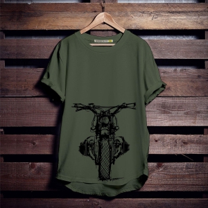Retro Motorcycle Riders T-Shirt-Olive Green / S