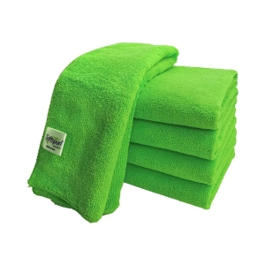 SOFTSPUN Microfiber Cloth - 2 pcs - 30x30 cms - 340 GSM Green - Thick Lint & Streak-Free Multipurpose Cloths - Automotive Microfibre Towels for Car Bike Cleaning Polishing Washing & Detailin