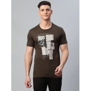 Rodamo  Men Olive Green Printed Slim Fit T-shirt