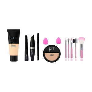 Lenon Makeup Combo, Mascara, Face Brush, Pressed Powder Medium 100 g