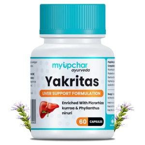 myUpchar Ayurveda Yakritas - 60 Capsule | Liver Support & Detox | Improve Digestion and Metabolism