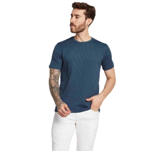 Octave Men Self  Design Round Neck  Pure Cotton T-Shirt