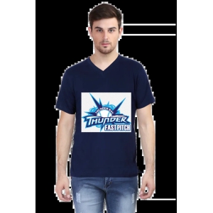 Classic Male V-Neck Half Sleeve T-Shirt - Available in All Sizes and Color-Navy Blue / 3XL