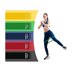 Standard Loop Bands - Resistance Band Kit Set, 5 Levels of Resistance - Exercise Bands for Strength Training, Flexibility, & Body Workout - Light, Medium, Heavy, Pack of 1 - Multi Color