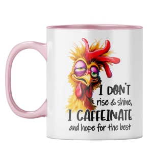 I Caffeinate Coffee Mug-Pink