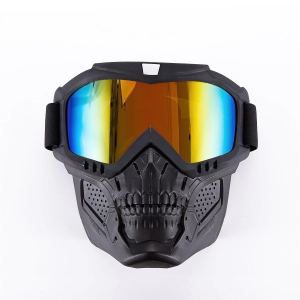 Fashion Outdoor Riding Mask Off-road Motorcycle Goggles-Colorful blue film