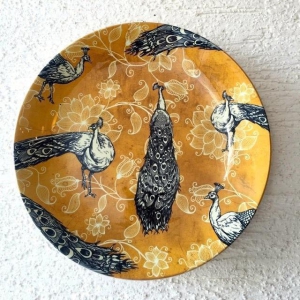 Peacock Wall Plate-Small: 19 Cm
