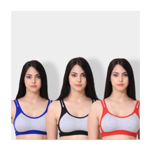 ICONIC ME Multicolor Cotton Non Padded Womens Everyday Bra ( Pack of 3 ) - None