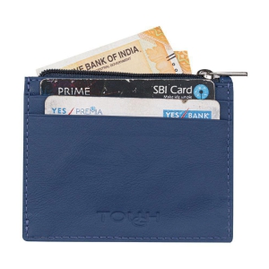 Tough Navy Pure Leather Card Holder Wallet - Navy