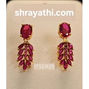 Gold plated stone earrings