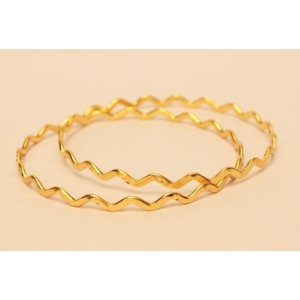 Itscustommade Zig zag gold plated bangle-2.6