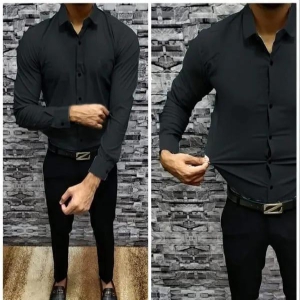 Mens Lycra Full Sleeves Casual Shirt-L