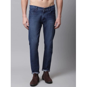 rodamo-men-blue-cotton-slim-fit-low-distress-light-fade-stretchable-jeans