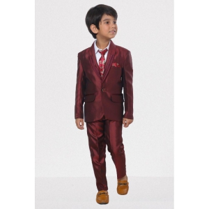 DKGF Fashion - Maroon Polyester Boys Suit ( Pack of 1 ) - None