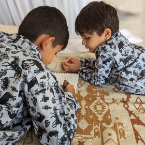 Cotton Pajama Set for Kids | Farm Animals-5-6Y