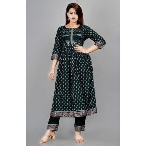 SIPET - Green Anarkali Rayon Women''s Stitched Salwar Suit ( Pack of 1 ) - None