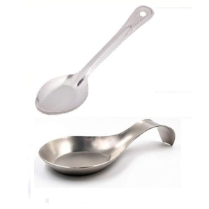 Single spoon rest with cooking spoon - Silver