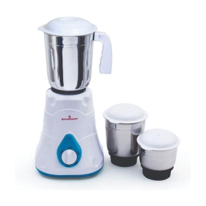 Goodflame Carnival Mixer Grinder 500 Watt 3 Jars Stainless Steel Mixer Grinder(Mixer Grinder,White & Blue)