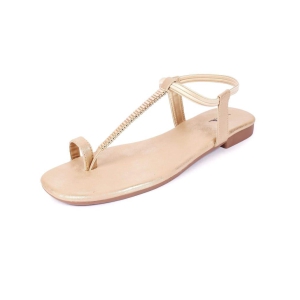 WOMEN One Toe Rose Gold Flat Sandals