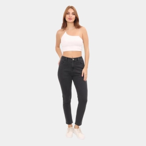 Attire Lab Womens Solid High Waist Skinny Jeans -Grey-36