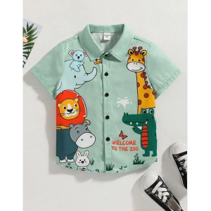 Venutaloza Kids Animal''s Letters Turn Down Short Sleeve Shirt For Boy.-5 Year-6 Year