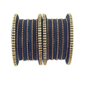 Stylish Alloy Women & Girl''s Bagdi Velvet Ball Chain Bangles | Women''s Velvet Bangles | Alloy Bracelets for Women | Women''s Fashion Bangles