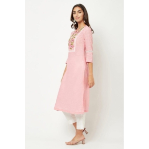 Pink Yoke Embroidered Kurta