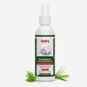 BabyOrgano BugsAway Mosquito Repellent Fabric Spray | Deet Free | 100% Herbal & Safe for kids