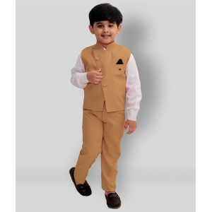 Fourfolds - Yellow Cotton Blend Boy's Shirt & Pants ( Pack of 1 ) - None