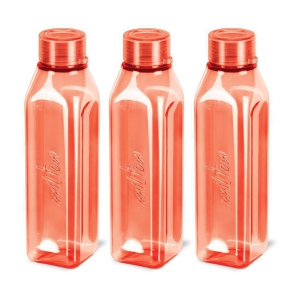 Milton Prime 1000 Pet Water Bottle, Set of 3, 1 Litre Each, Red - Red