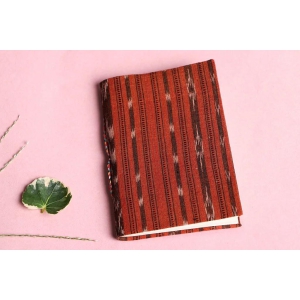 Ikat Fabric Cover Handmade Ruled Paper Slim Diary 5in X 3.5in