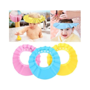 EIGHTEEN ENTERPRISE Baby Toddler Shampoo Bath Shower Cap Wash Hair Ear Shield ( set of 3 ) - None