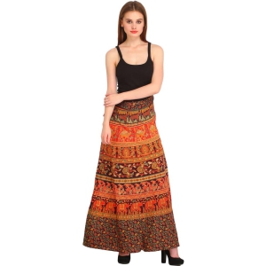 Catawba-Grape Wrap-Around Long Skirt from Pilkhuwa with Printed Animals