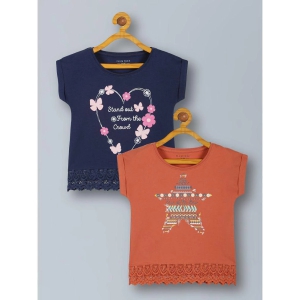 PLUM TREE Blue 100% Cotton Girls Top ( Pack of 2 ) - None