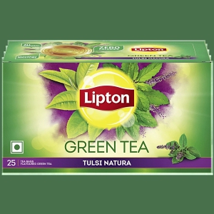 Lipton Tulsi Natura Green Tea Bags, 32.5 G (25 Bags X 1.3 G Each)