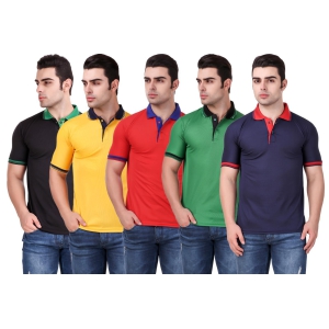 Voguehaven Combo of 5 Men's Polo T-shirt-M