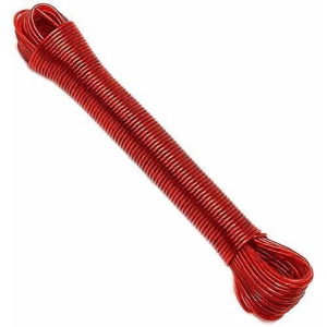 KAVISON Cloth Rope PVC Coated Anti-Rust Unbreakable Steel Wire Rope for Clothes Drying, Clothes line, Drying & Hanging Clothes in Indoor and Outdoor(10M)(Red)_Pack of 2