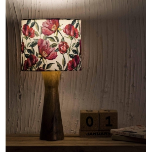 Kavi Flower Wooden Shade Lamp (Round)