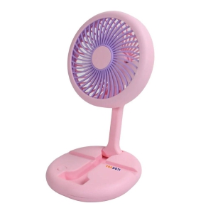 yogdots Cute Pink USB Rechargeable foldable Fan With LED Light Durable & Foldable Fan best for travel, Home, kitchen, Temple and kids